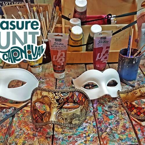 Jeu de chasse au trésor numérique du carnaval et atelier de fabrication de masques